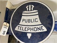 Public Telephone flange sign 20Wx18T DST