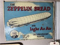 Eat Zeppelin Bread decorator sign 14Wx11T SST