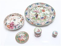 Chinese Polychrome Decorated Porcelain Group, 5