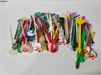 Large collection of souvenir swizzle sticks