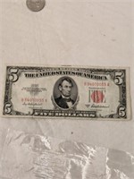 1953A Five Dollar Red Seal