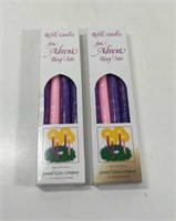 General Wax Company Pink and Purple Advent Stick