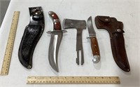 Stainless Steel Western Knives w/ Sheaths
