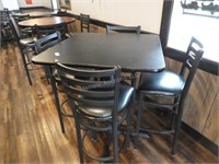 36in Square Bar Table with 4 Chairs