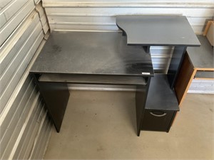 Black pressed wood desk 40”x20”x35”