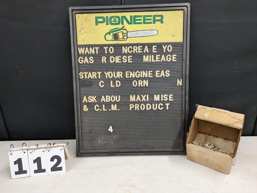 Pioneer Advertising Board w/ Extra Letters