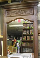 Vintage carved oak wall mirror