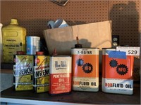 (5) Metal Oil Cans (some full)