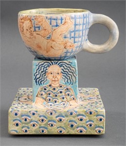 Marilyn Andrews Art Pottery Cup on Stand, 1976
