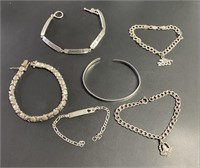 Lot of 6 Sterling SIlver Estate Bracelets