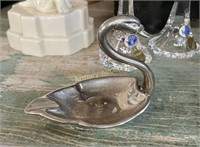 SMALL SWAN PEWTER DISH