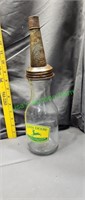 John Deere Duraglas Mfg Marked Oil Bottle