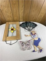 Lead stain glass, butterfly decor