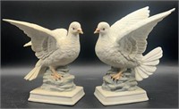'60's Bisque Hand Made White Doves by Angeline