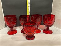 5 Ruby red glasses