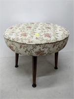 vintage floral top foot stool 14'' tall