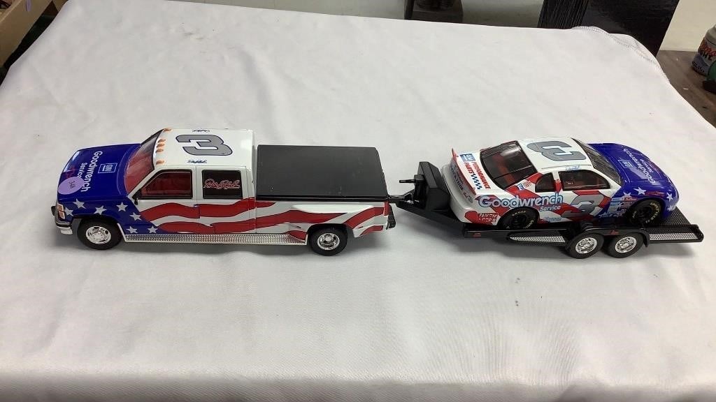 Dale Earnhardt Jr model Truck, trailer, and race
