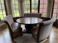 STANFORD DINNING ROOM TABLE SET W/ CURVED BENCHES