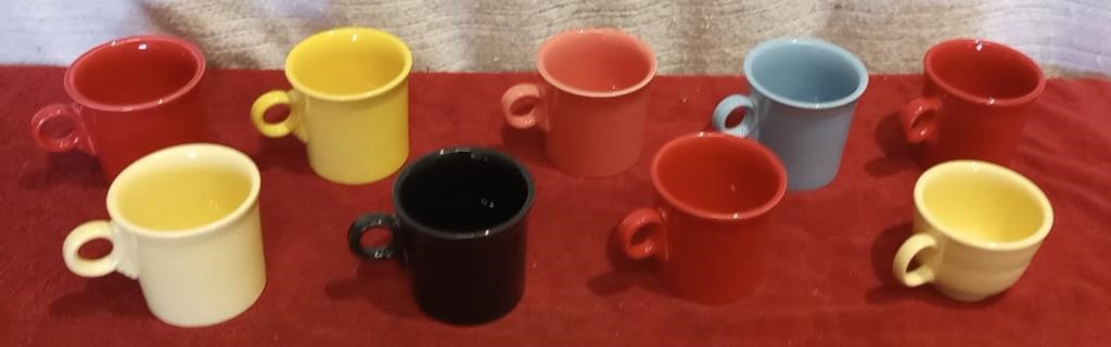 Set of 9 Fiesta Coffee/Tea Cups