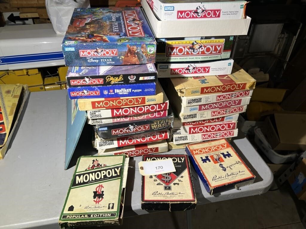 LARGE LOT OF MONOPOLY GAMES SOME ARE COLLECTORS