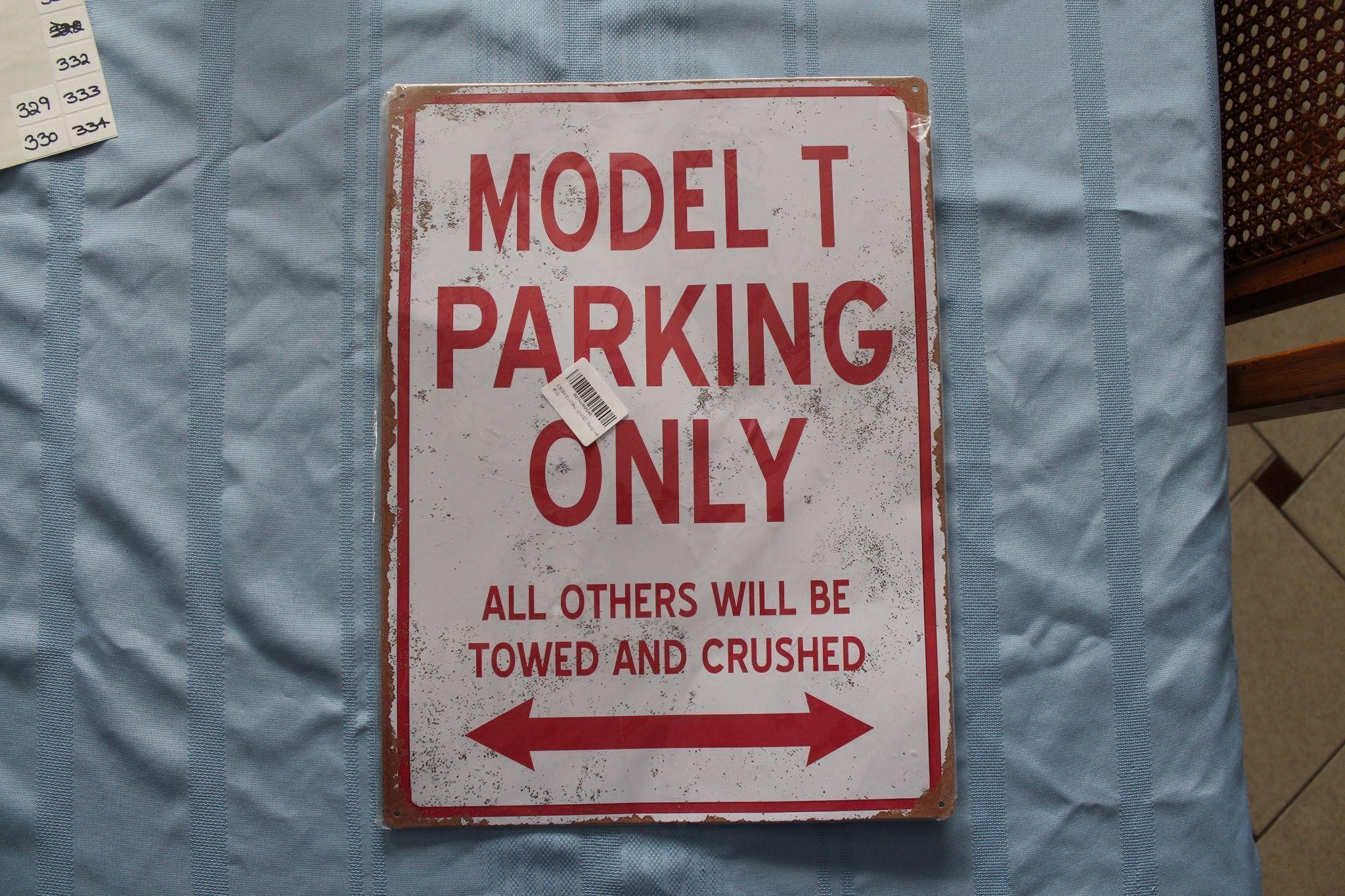 "Model T Parking Only" Retro Tin Sign