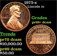 Proof 1975-s Lincoln Cent 1c Grades GEM++ Proof De