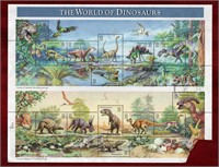 USA USED FULL PANE STAMPS WORLD OF DINOSAURS
