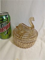 Jeannette Swan Trinket Box 4 1/2" dia