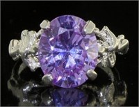 Stunning Oval Lavender Cherub Ring