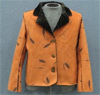 "Robert Kitchen" Suede & Faux Fur Lined Jacket