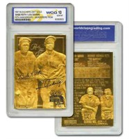 23K Gold Babe Ruth & Lou Gehrig Yankees Card
