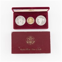 1984 Silver & Gold Olympic Proof Three Coin Set