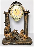 Crosa Mantel Clock with Figural Scene