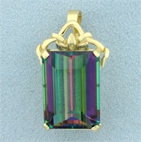 35ct Mystic Topaz Pendant in 14K Yellow Gold