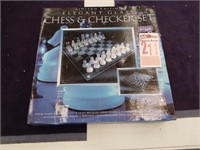 Glass Chess & Checker Set