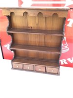 Wood Curio Cabinet/ Plate Display Rack