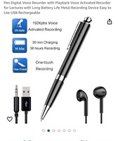 Pen Digital Voice Recorder with Playback