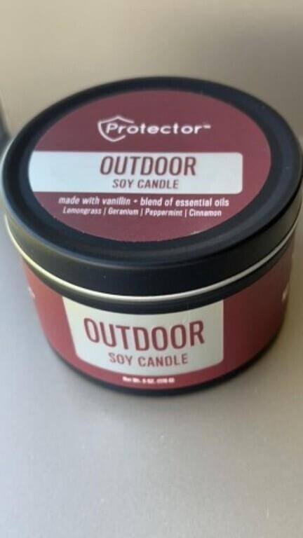 Outdoor candle tin, repels bugs and insects using