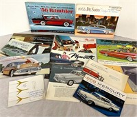Thirteen 1950's Car Brochures