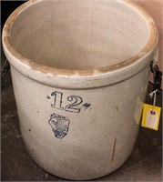 Antique White Hall SP&S Co 12-Gal. Pottery Crock