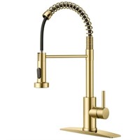 FORIOUS Gold Kitchen Faucet with Pull Down