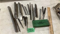Assorted chisels,  punches and hollow punch set