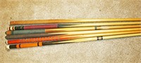 (6) Vintage Pool Sticks