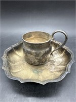 Vintage Silver Tray & Cup