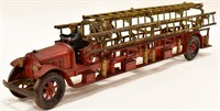 Early Cast Iron Kenton Fire Ladder Truck