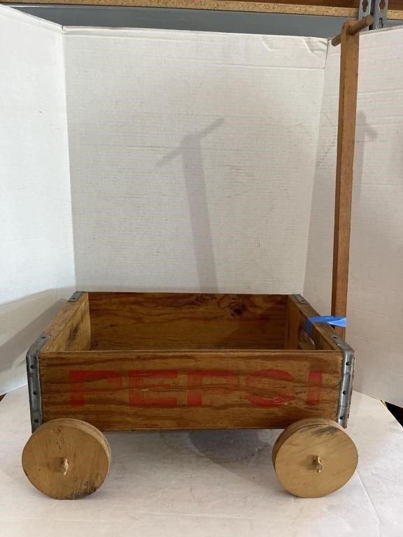 Vintage Pepsi Cola Wooden Crate Wagon