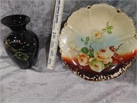 Vintage Plate & Vase