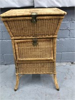 ANTIQUE WICKER SEWING CHEST