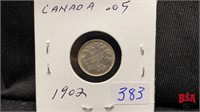 1902 Canadian small nickel