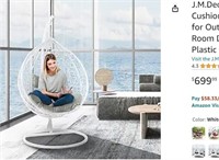 J.M.Deco Egg Chair with Stand & Grey Cushion
